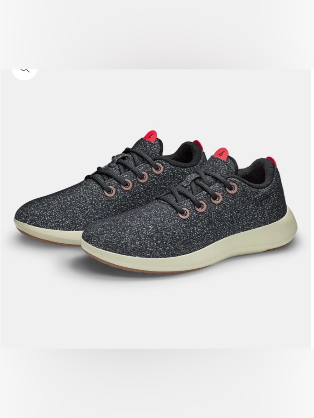allbirds Women’s Merino Wool Runner Mizzle Sneaker, Dark Grey /Bloom Red, Size 9